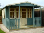 Georgian Apex Summerhouse 18 - Painted, Double Door, Fitted Free